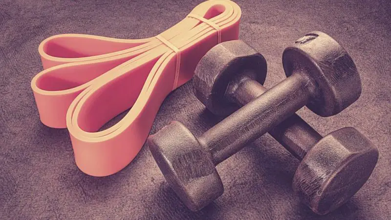 resistance bands or weights